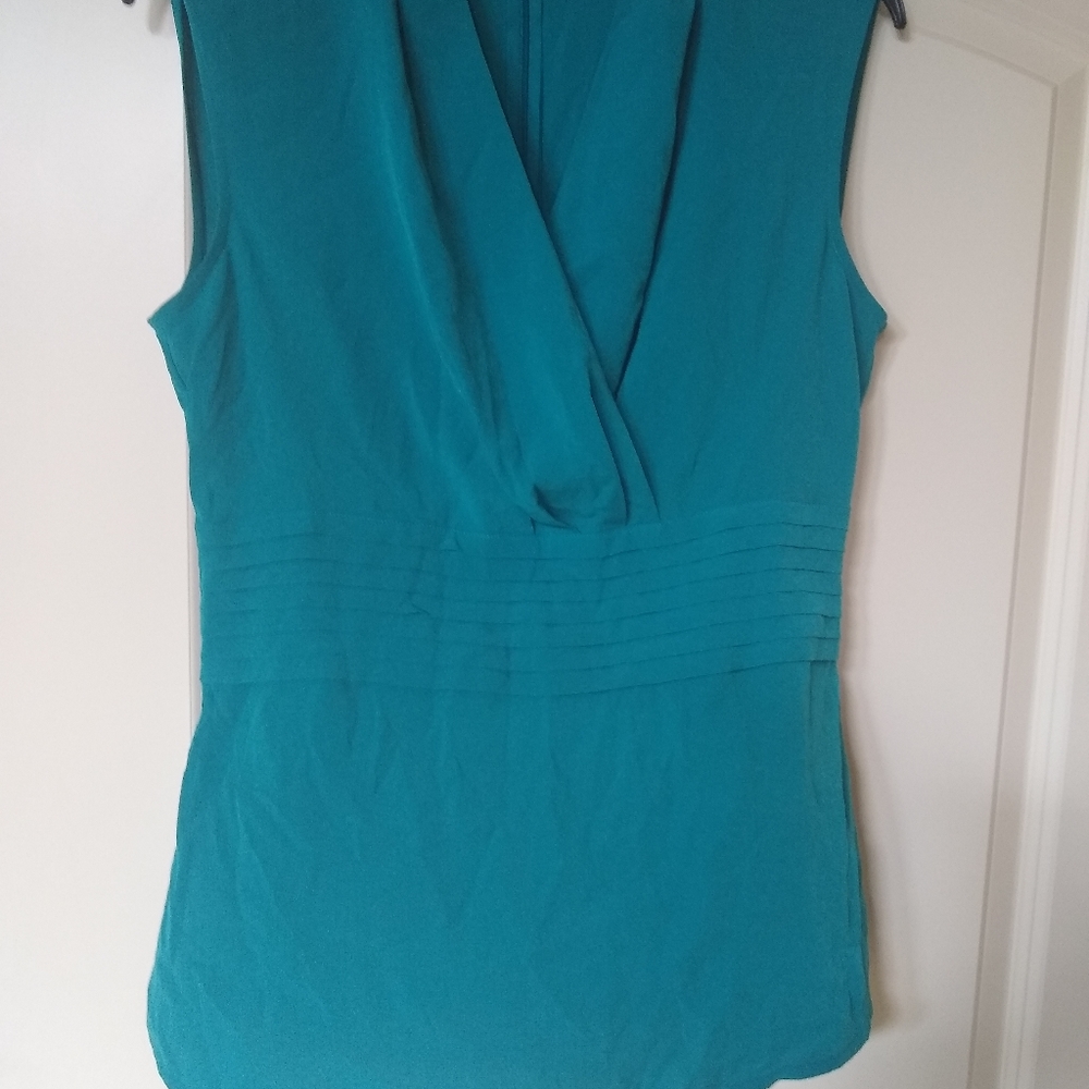 Calvin Klein faux wrap front sleeveless shirt